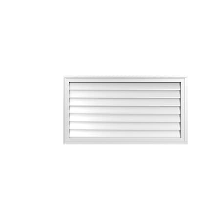 Ekena Millwork Vertical Surface Mount PVC Gable Vnt: Non-Functional, w/2"W x 1-1/2"H, Brickmould Frame, 40"W x 22"H GVPVE40X2202SN